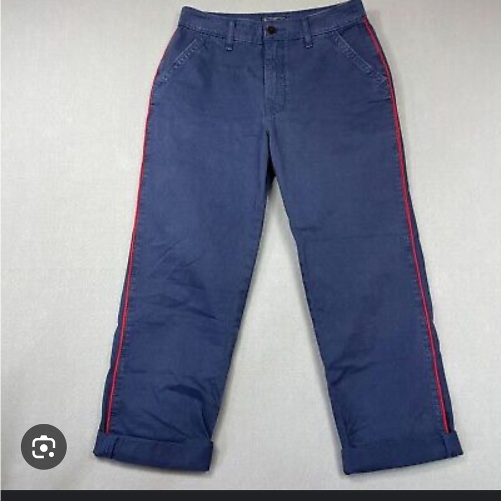 Abercrombie & Fitch High Rise Ankle Straight Pants in Navy
